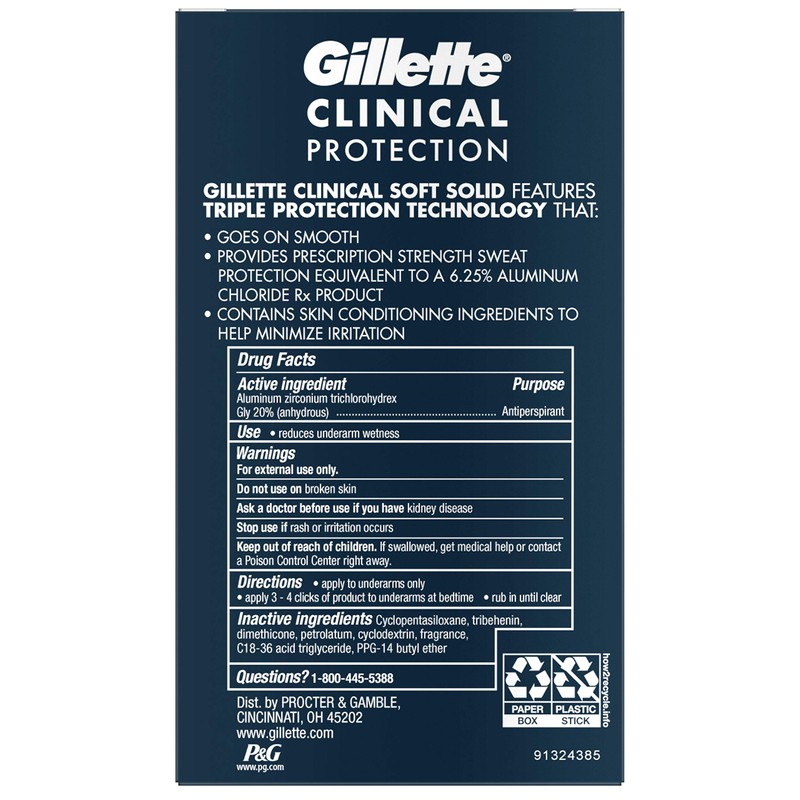 Gillette Gillette Clinical Anti-Perspirant Deodorant, Ultimate Fresh Advanced Solid 1.70