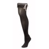 MinxNY Black Ribbed Knee High Boot Socks With Lace &