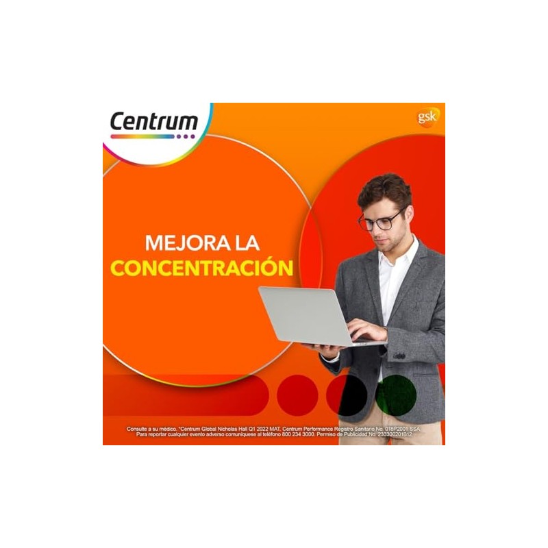 Centrum Performance Multivitaminico, Con Complejo B y Magnesio, 100 Tabletas
