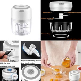 Magik 1-2 Pc 8.45oz/250ml Electri Mini Garlic Chopper Food Garlic Mincer Vegetable (White, 2 Pack)