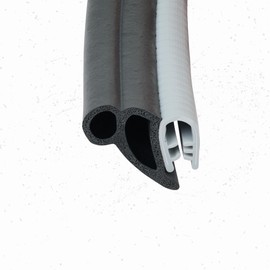 Light Gray Door Rubber Seal Large Grip Range 61/64" Bulb Height x 17/64 Grip Range x 43/64" U Height (20 Feet)