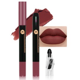 Lápiz Delineador De Labios Mate De Color Rojo Ladrillo, Lápiz Labial Suave Y Humectante, Con Sacapuntas, Lápiz Labial Afilable, El Mejor Crayón De... 