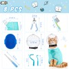8 Pcs Cat Muzzle Set with Adjustable Cat Bathing Bag