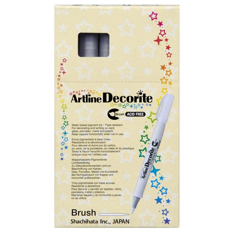 Artline 'Decorite' Red Brush Marker Pen for Card, Glass, Metal