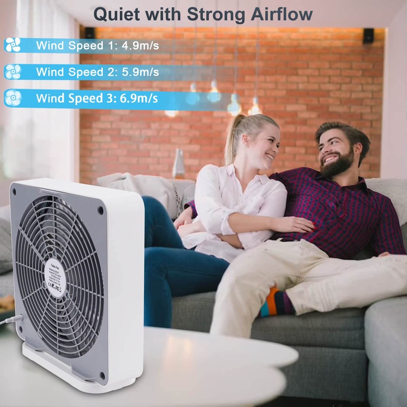 10 Inch Box Fan, Small Window Fan, Quiet Electric Fan
