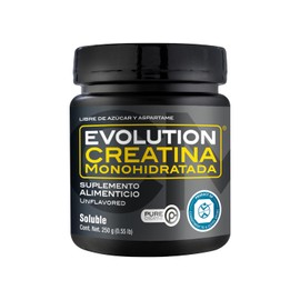 EVOLUTION, Monohidrato de Creatina, Suplemento Alimenticio, Creatina Monohidratada, Sugar Free, Pre Workout, Sin Sabor, 50 Porciones, 250g            