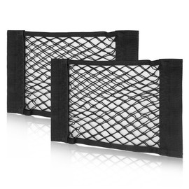 RED WOLF Boot Net Bag Car Storage Net Velcro Pack of 2 Elastic Luggage Net with Velcro Fastener for Car Boot Car Seat Storage Net Protective Net 40 cm x 25 cm