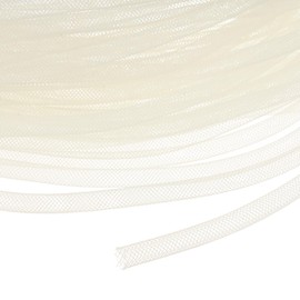 M METERXITY Mesh Tube Ribbon 25 Yards, 6mm Elastic Fabric Ribbons Mesh Tubing for Crafts/Gift Wrapping/Flower Bouquets/Wedding/Birthday/Holiday/Wreaths Christmas/Decoration[Natural White]