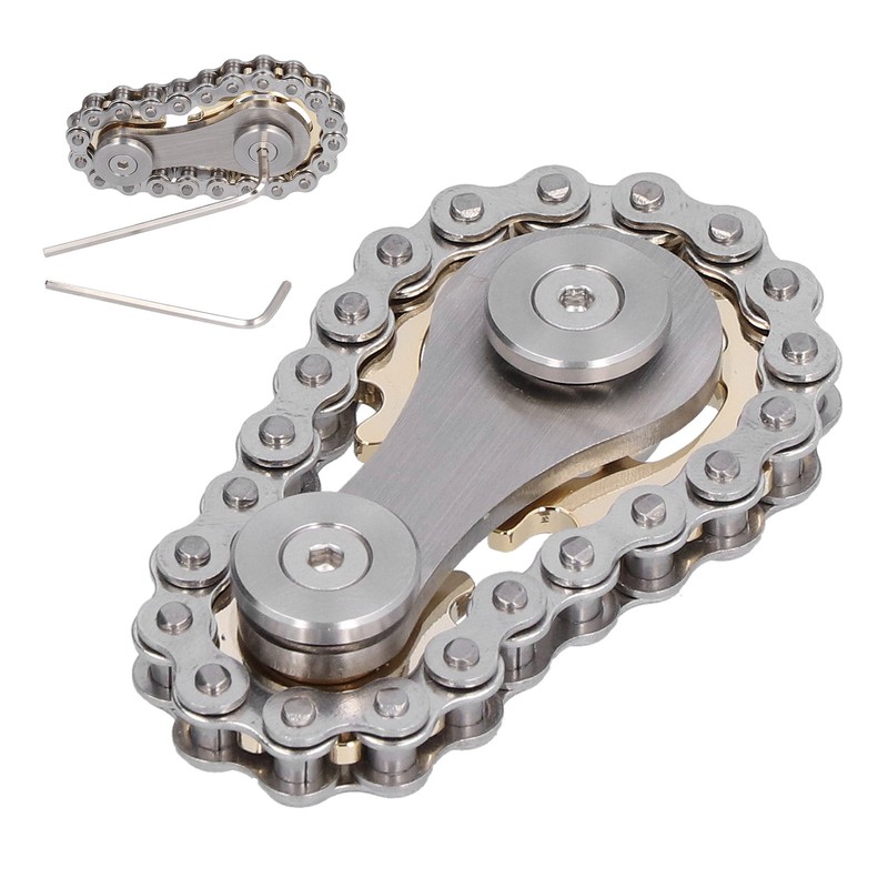 Stainless Steel Fidget Sprocket Toy Children Gears Linkage Bike Chain