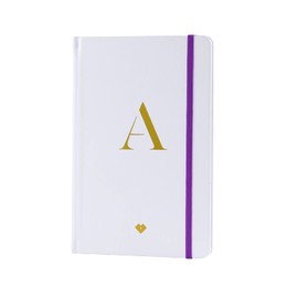 LuckyLy Libreta de Notas Iniciales con Pasta Dura de Piel Vegana, Separador y Elástico, Cuaderno de Notas Profesional ideal como Agenda Mujer y Diario, Regalos para Mujer y Mamá – Notebook, Letra A