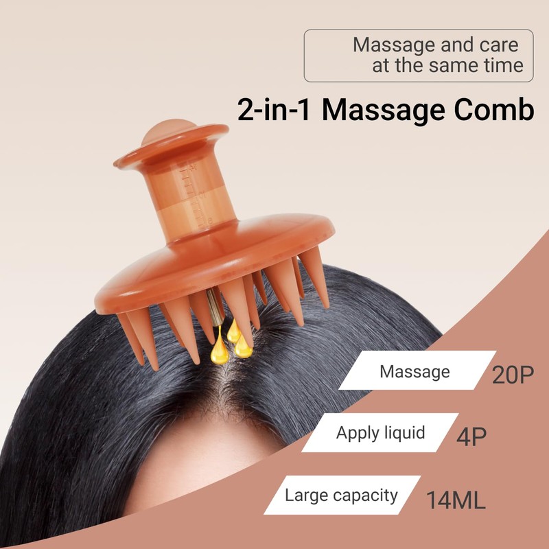 Silicon Scalp Massage Comb - Hair Oil Applicator Brush with
