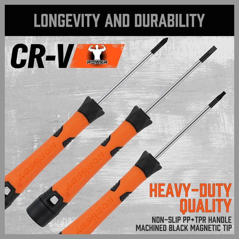HORUSDY 12-Piece Precision Screwdriver Set, Magnetic Mini Screwdrivers Phillips, Flat/Slotted,