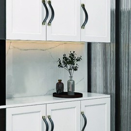 SYDARSYN Pack of 4 Leather Handles, Furniture Handles, Antique Cupboard Handle, Door Handle, Handmade Leather Drawer Handle, Chest of Drawers, Cabinet Knobs, Furniture Kitchen Pulls Knobs, 128 mm