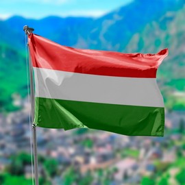 Hungary Flag, 90 cm x 150 cm, Large Flag with Pole Loop and Laces for Fastening, Lightweight Flag, Flag for Sports, Football, Buildings (Hungary 1pc)