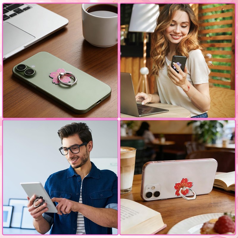 8 Pcs Cell Phone Ring Stand, Flower Shaped Phone Ring