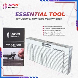 SpinTunes VTA Azimuth Ruler for Vinyl Enthusiasts - Accurately Set Vertical Tracking Angle Block for DJ Turntable and Azimuth Alignment - Essential Tool for Optimal Turntable Performance