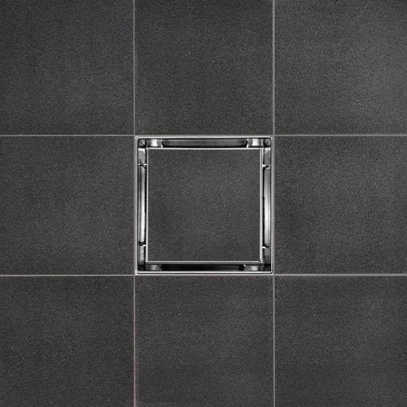 SereneDrains 304 Stainless Steel Tile in Square Brushed Nickel Shower