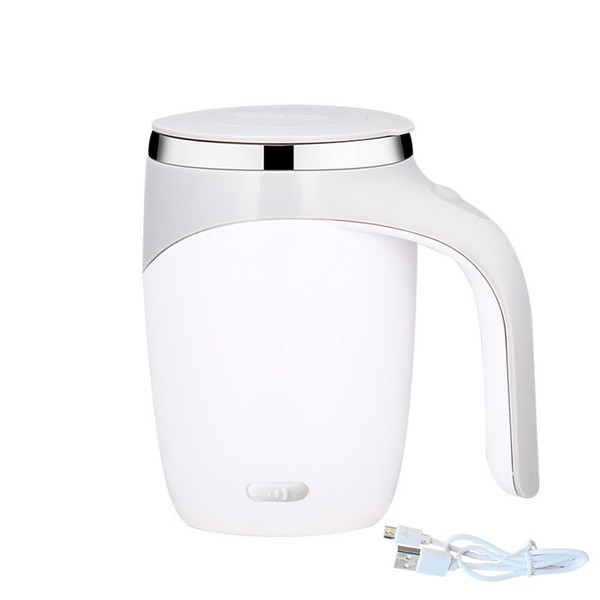 SANON Tazza di caffè di auto-mescolante, W/coperchio USB ricaricabile automatico magnetico agitazione tazza per caffè latte cioccolata calda