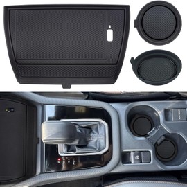 CIMOF Center Console Liner Fits Subaru Forester Accessories 2025, Cup Holder Mat, Charging Anti-Slip pad, Silicone Protective Interior, Dust-Free Trim, Custom Rubber Decoration Insert (3pcs, Black)