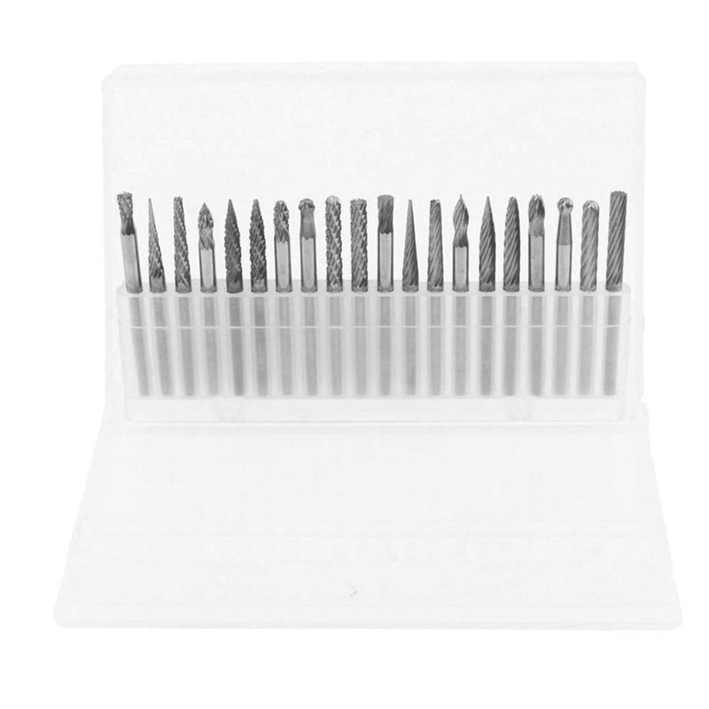 Gasea 20pcs 3mm 1/8" Shank Double Cut Head Tungsten Carbide