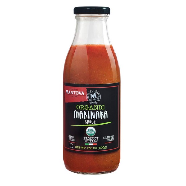Mantova Artisanal Organic Italian Marinara Sauce 17.6 Ounce (Pack of 2)