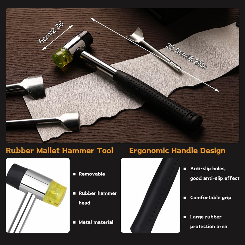 Yizzvb 14 Sizes Leather Corner Punch, Half-Round Punch Set, Leather