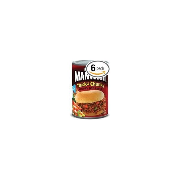 Manwich Thick & Chunky Sloppy Joe Sauce 15.5oz Can (Pack of 6)