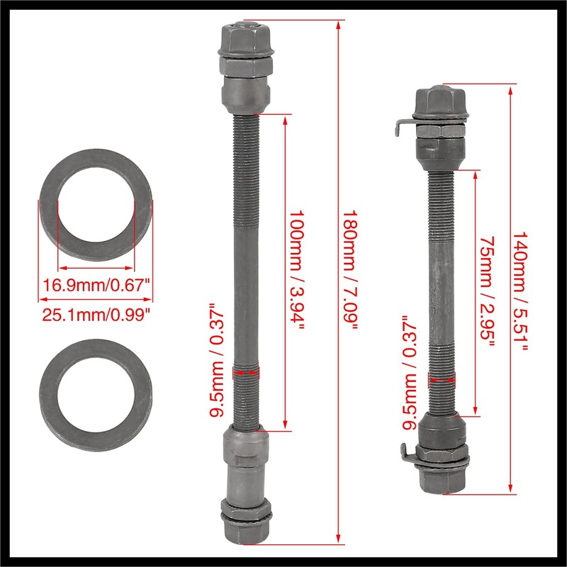 Hihaha 1 Set 9.5mm Wheel Hub Axle Front Rear Axle