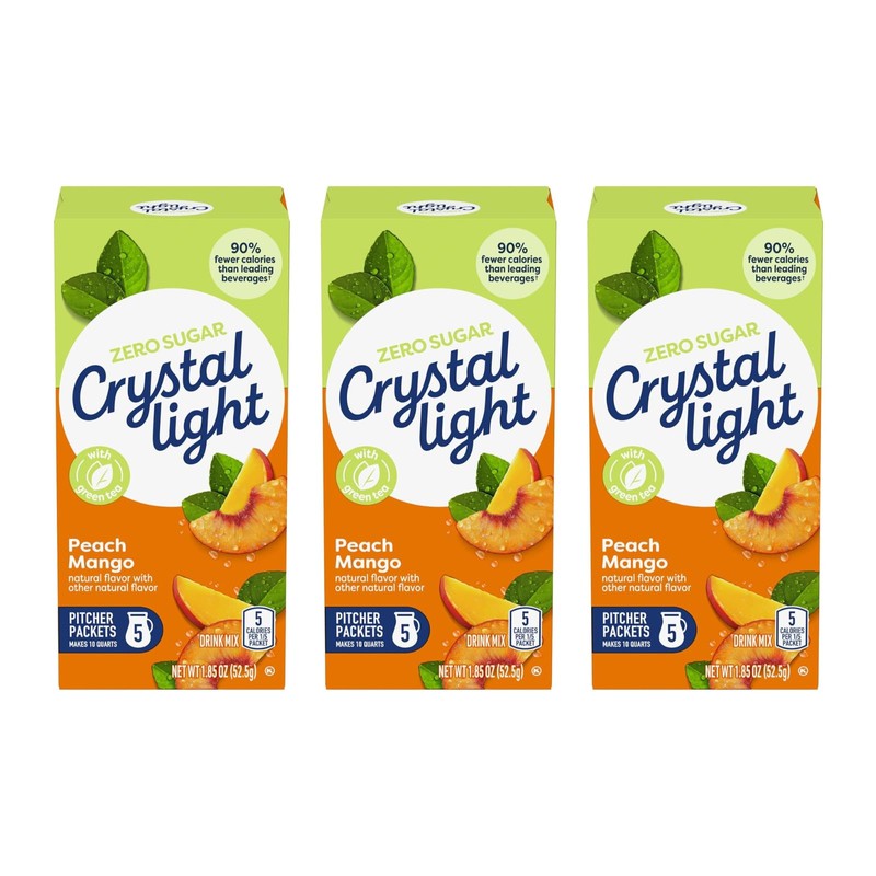 Crystal Light Peach Mango Green Tea Drink Mix, 10-Quart Canister
