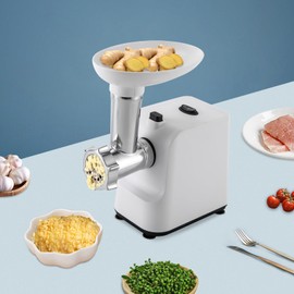 LYNICESHOP Electric Meat Grinder, 1000W Electric Meat Grinder Commercial Sausage Stuffer Filler Heavy Duty Meat Mincer Sausage Kit Set Meat Grinder Heavy Duty For Home Kitchen (White)