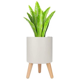 CENPEK Creative Plastic Self Watering Planter Pot With Wooden Tripod for Home Garden decoration