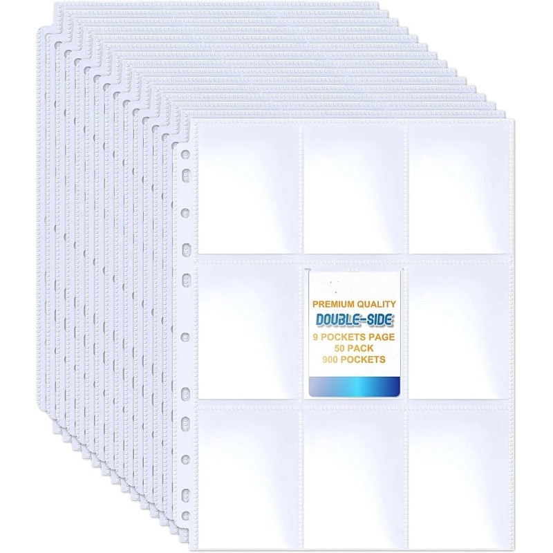 Binder Card Sleeves, 900 Pockets Double-Sided Trading Card, 18 Pocket,