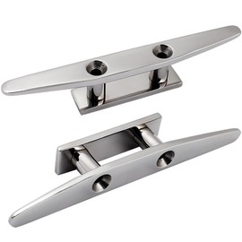 SHENGHUISS Boat Open Base Cleat 316 Stainless Steel Mooring Dock Cleat for Boat,Deck,Hook (10 inch 2 Pack)