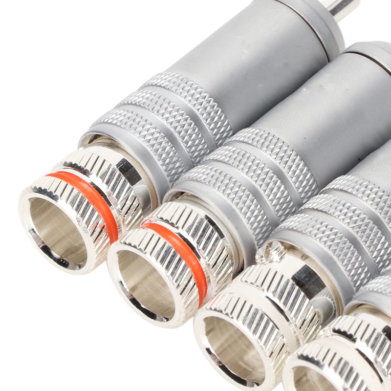 4pcs RCA Plug Silver Plated HIFI Solder RCA Connector Accommodates