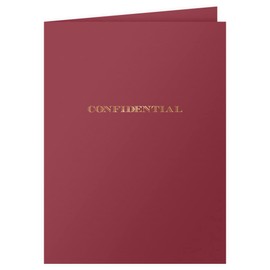 The Gallery Collection, 25 Count, Burgundy, Confidential Pocket Folders, Gold Foil Stamped, for Professional Use (9 x 12)