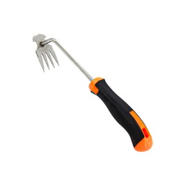 LUMOOM Unkrautstecher, Unkraut Entferner Gerät, Unkrautjäter Edelstahl, Fugenkratzer mit Stiel, Gartenarbeit Hand Unkrautstecher, 4 Zähne Gartenkralle, für Garten Jäten