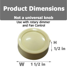 Auaurly 5 PCS RK-IV Rotary Dimmer Knob Replacement for Rotary Dimmer Switch,Fan Control,Ivory