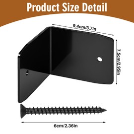 MorningRo 24 Pcs Black Pergola Hardware Rafter Clips Galvanized Steel Rafter Brackets Hurricane Clips Brackets Ties with Screws for Lumber Pergola, Timber Beam, Ceiling Joist (4 Inch)