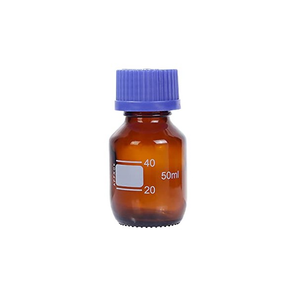 Moonetto 10 Pieces Amber Borosilicate Glass 50 mL Graduated Round