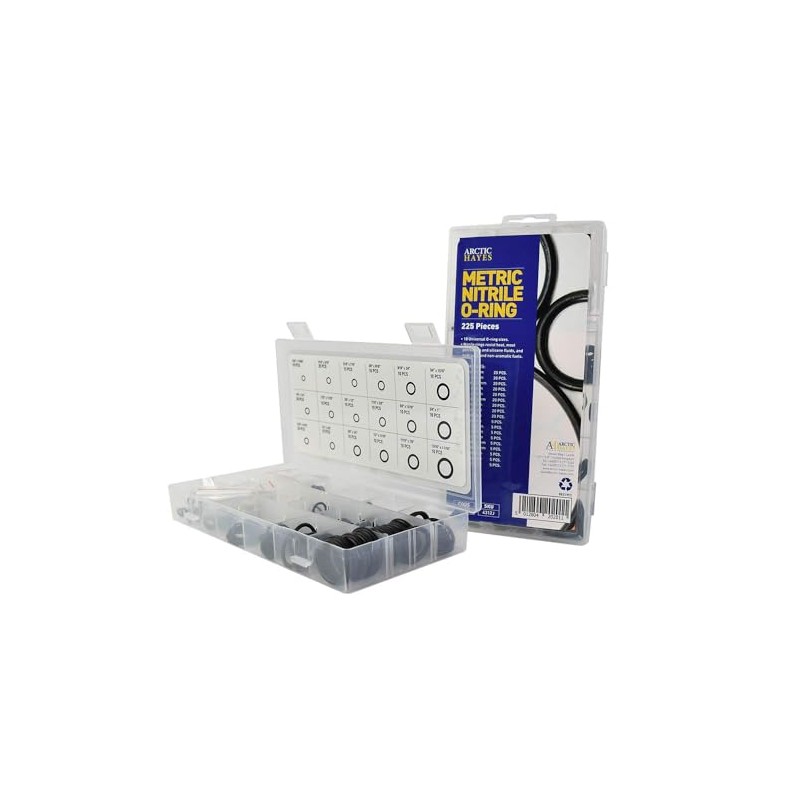 Arctic Hayes BOXM Metric Nitrile O-Ring Assortment Washer 225-Pieces Kit,