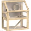 Small Animal Pet Cage for HamstersColor: Natural Wood Color
