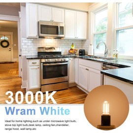 KLG E17 LED Light Bulb 4W 3000K Warm White, Non-Dimmable, 40W Halogen Equivalent, E17 Intermediate Base for Microwave, Range Hood, Refrigerator, Appliance Lighting, 2 Pack