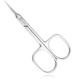 THRAU Precise Cuticle Scissors with Extra Fine Curved Tip - Stainless Steel Cuticle Scissors for Manicure Pedicure Sharp Cuticle Cutter Care Tool