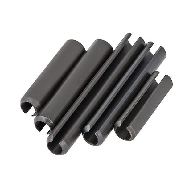 CONPHERON 2 Pcs Black Carbon Steel Slotted Spring Pins Hollow