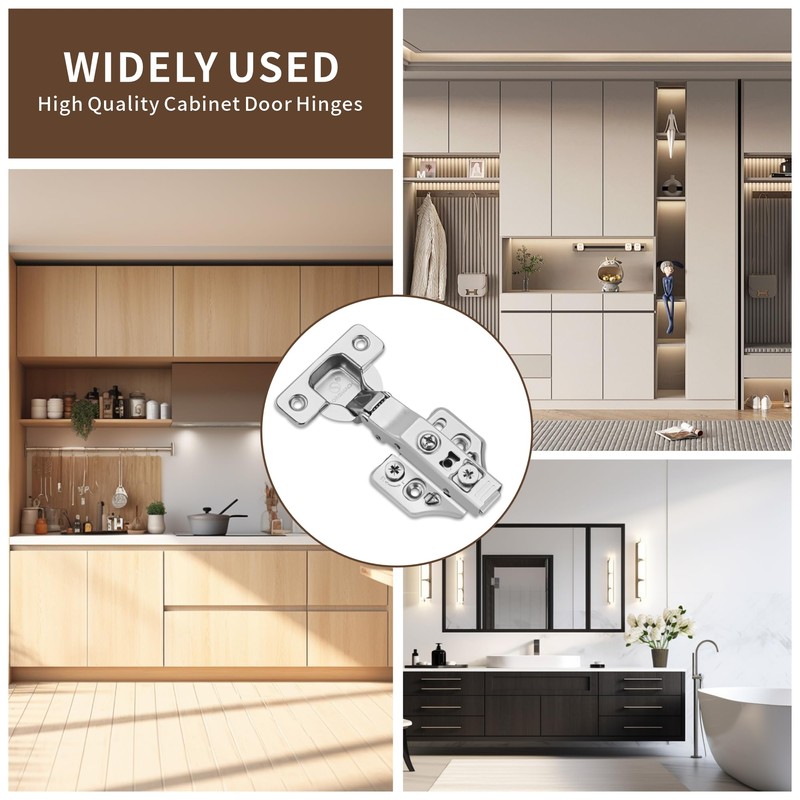 20 Pack Full Overlay Soft Close Cabinet Hinges 105° Frameless