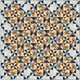 Hoffman Fabrics Quilt Kit Carolina Shore 76" X 76" Wheat Fields Batik Full Size Quilt Top & Bind