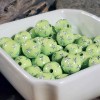 Cascade Jewelry Vintage Retro Lime Green Silver Stars 12mm Round