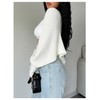 Milumia Women's Open Front Sweater Shrug Lantern Long Sleeve Crop