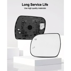Driver Side Heated Mirror Glass Fit for Toyota Sienna 2011-2019, Rear View Mirror Glass with Blind Spot Detection and Heat Defogging Backing Plate