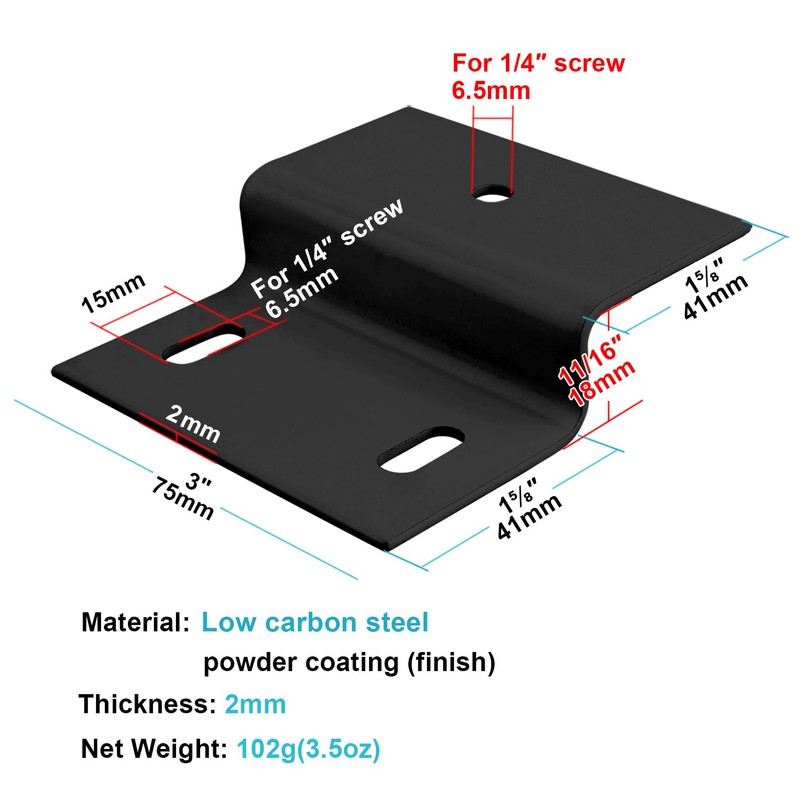 eoere 10 PCS 3" Width Black Z Bracket, Panel Fit
